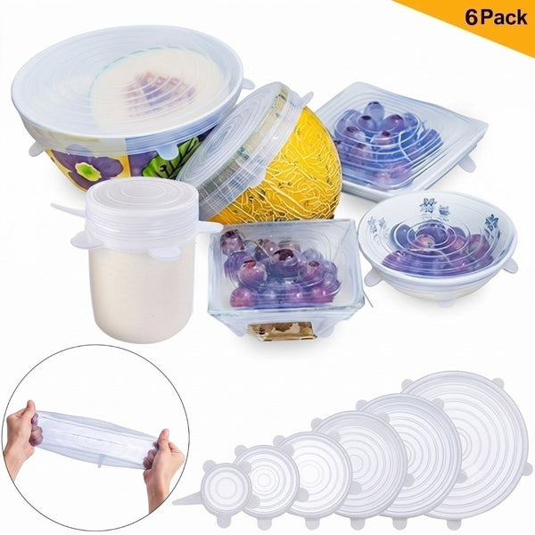 Microwave Safe Silicone Stretch Lids (Pack of 6)