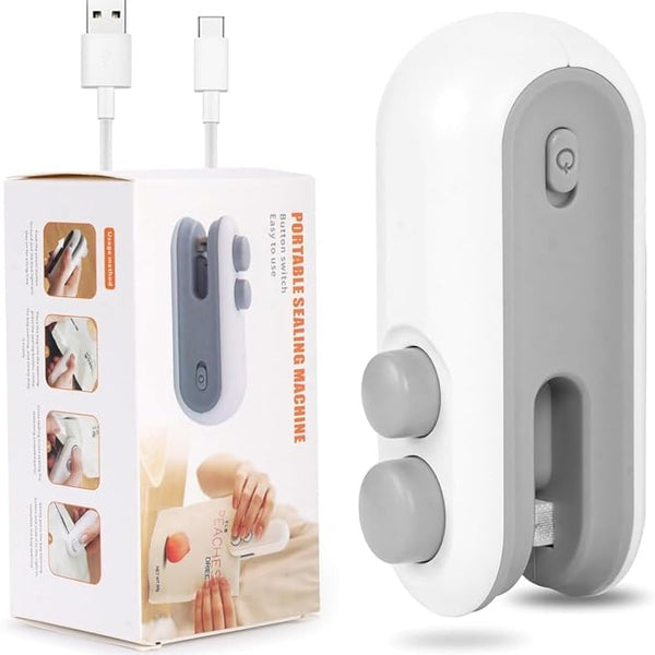 Portable Mini Sealing Machine 2 in 1 USB Rechargeable Magnetic Bag Sealer Heat Seal with Cutter