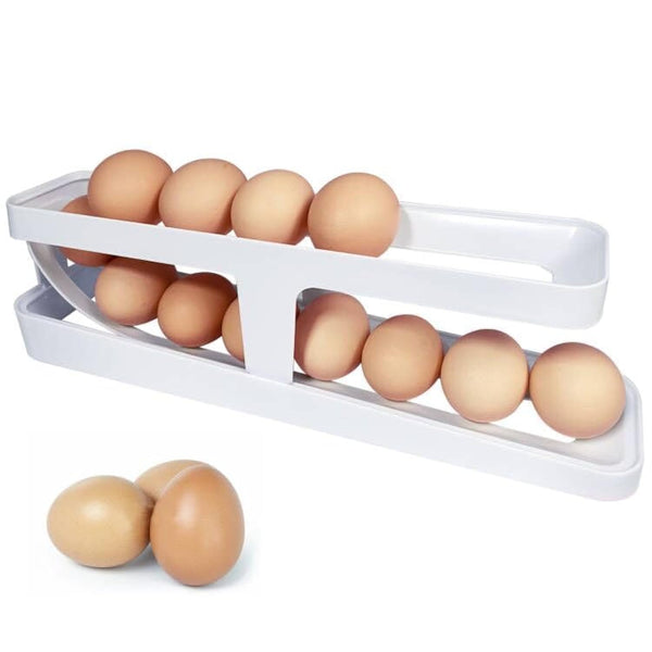 Rolling Egg Tray Egg Holder 2 Tier Rolling Egg Dispenser Automatically Rolling Egg Storage Container